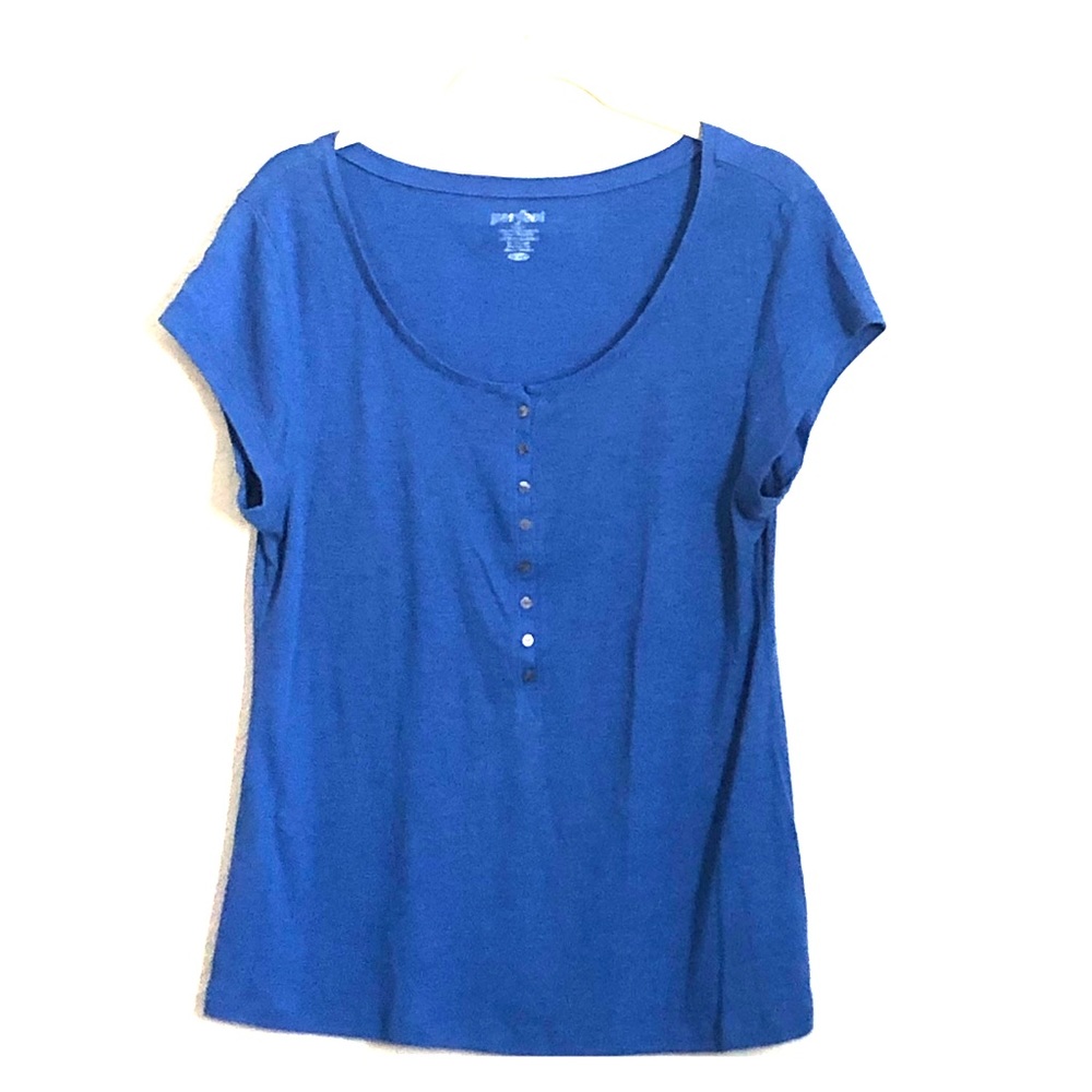 Old Navy perfect fit blue henley tee XL